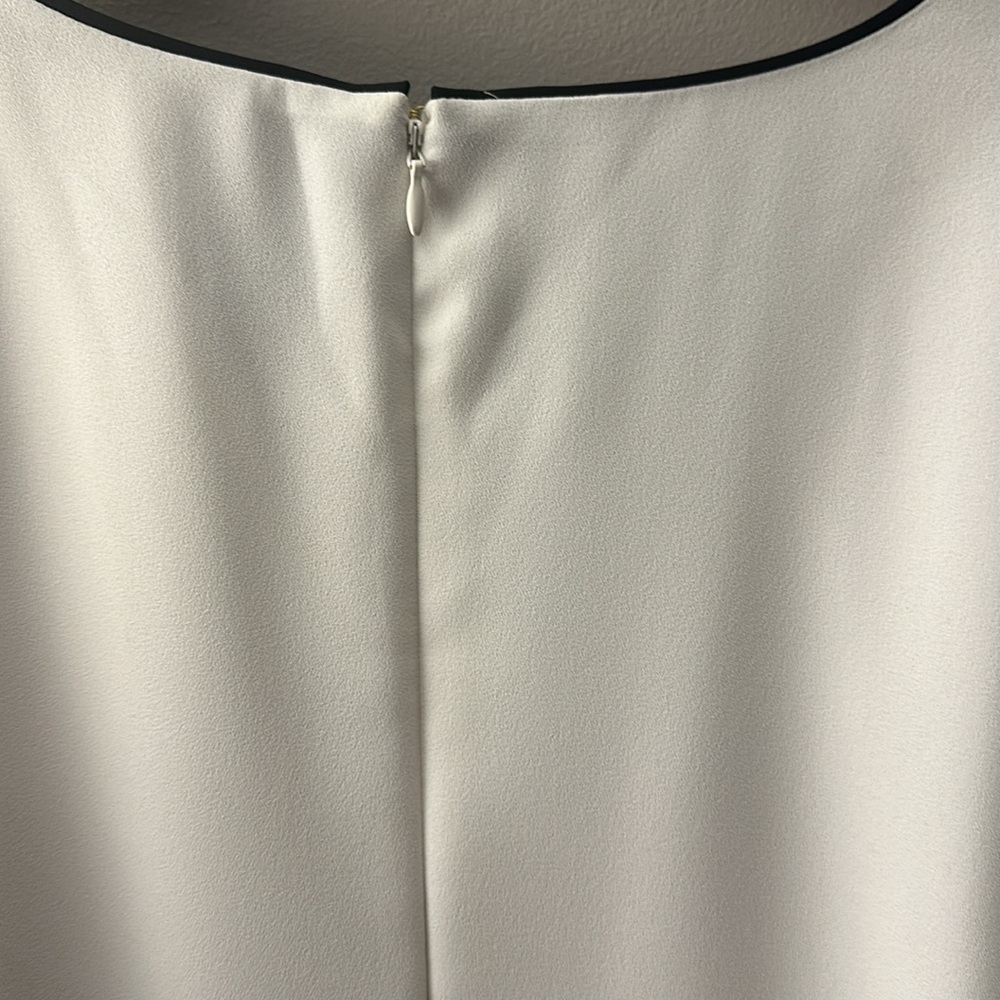 CeCe Bow Trim Shift Dress, Soft Ecru, Size Large - Picture 6 of 9